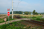 Trať: 202 Tábor -  Bechyně, přejezd s místní komunikací, Sudoměřice u Bechyně, foceno: 20.09.2014