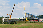 Stavba železničního mostu přes dálnici D3 u Sudoměřic, foceno 06.09.2014, foceno 06.09.2014